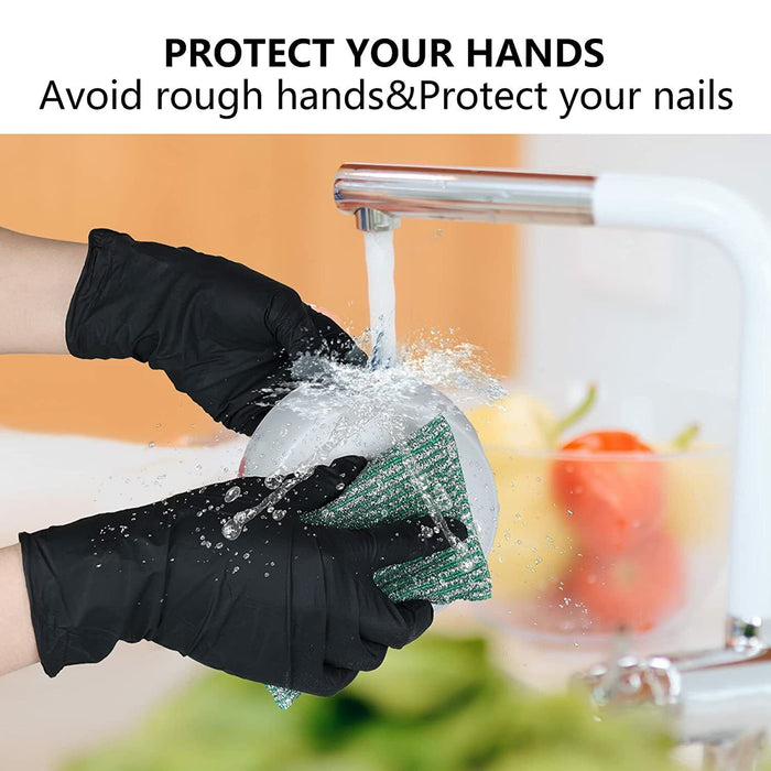 Black Nitrile Gloves Disposable Industrial Powder Free Mechanic Non Sterile 50PC