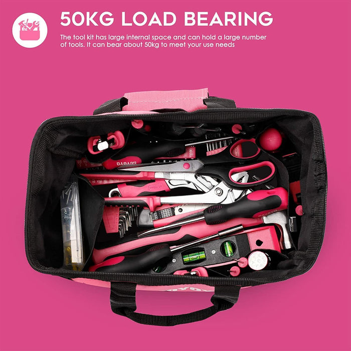 31 Piece Hardware DIY Tool Set and Workshop Kit Pink Lady Tool Her Carry Case