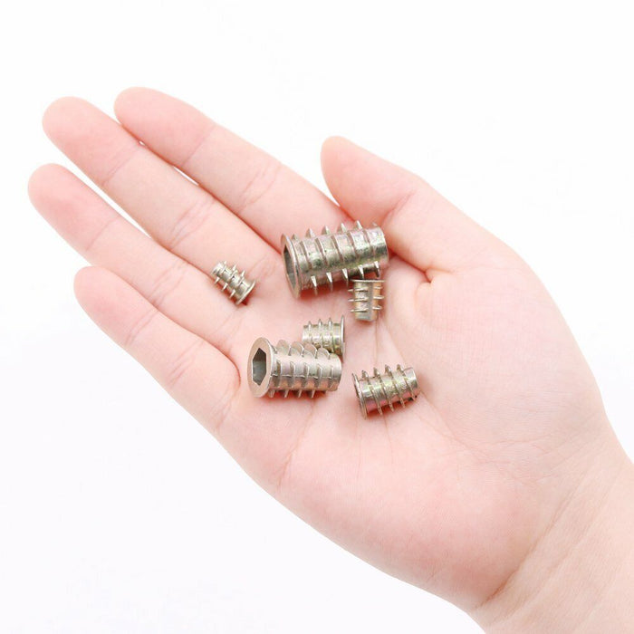 100 X M4 M5 M6 M8 M10 Thread Hex Drive Insert Fixing Wood Screw Inserts Nut Box