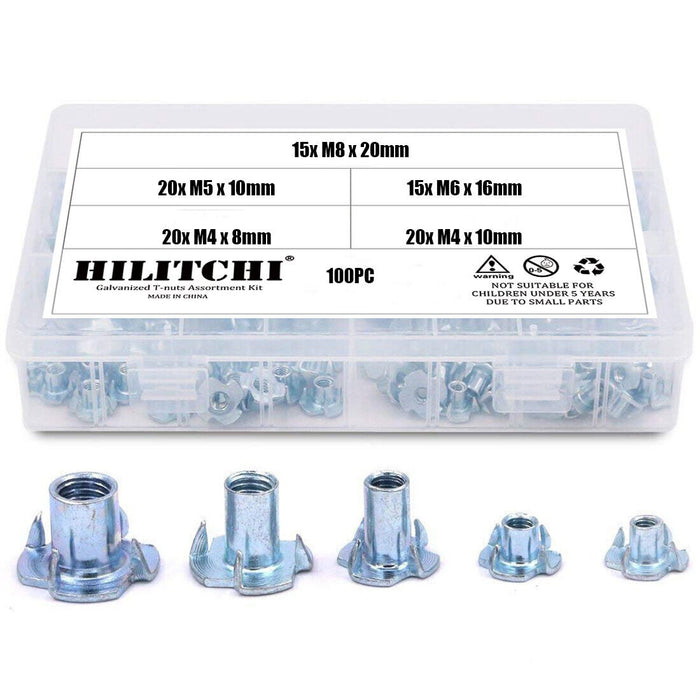 90x M3 M4 M5 M6 M8 Four Claws Nut T-nut Blind Rivet Threaded Inserts Furniture