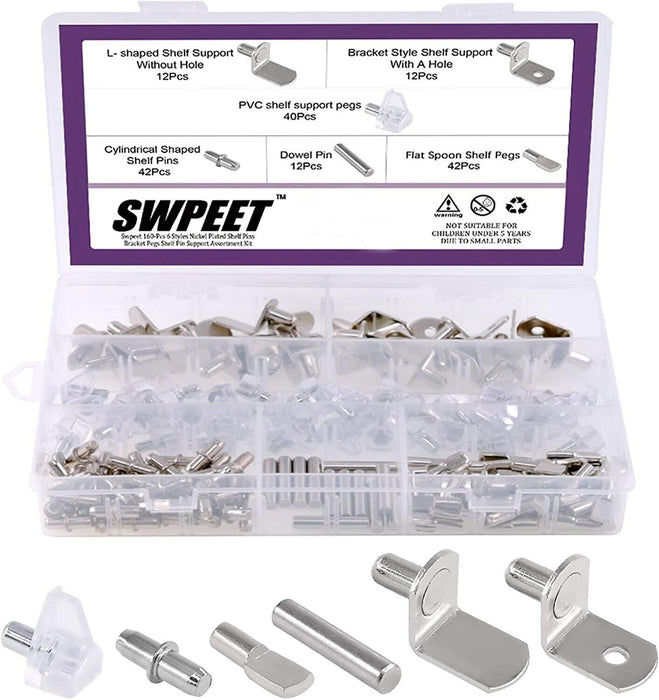 90PCS Nickel Plated Shelf Pins Shelf Support Pegs Cabinet Furniture Shelf Pins