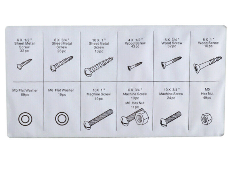 347 PC PIECE METRIC SIZE NUT AND BOLT SCREW ASSORTMENT HARDWARE KIT