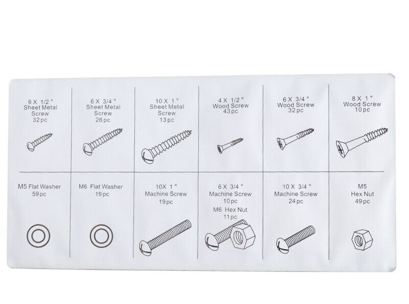 347 PC PIECE METRIC SIZE NUT AND BOLT SCREW ASSORTMENT HARDWARE KIT