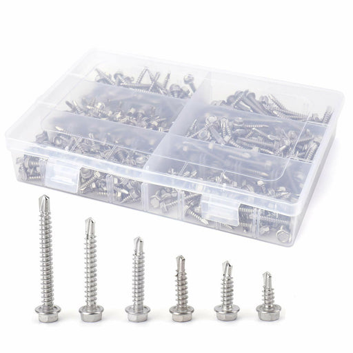 120pc Hexagonal Hex Head Self Drilling Tapping Screws Assortment Set - FISHER DISCOUNT