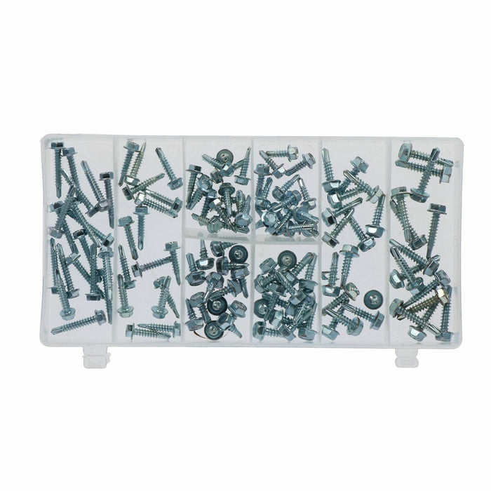 120pc Hexagonal Hex Head Self Drilling Tapping Screws Assortment Set - FISHER DISCOUNT