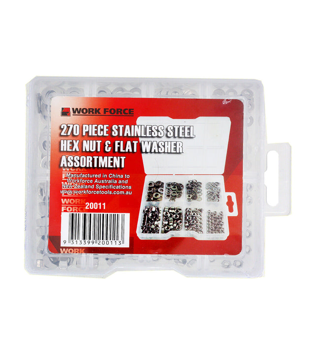 270pcs M2/M3/M4 Stainless Steel Nuts Screws Hex Head Assorted Kit Set