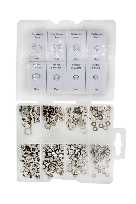 270pcs M2/M3/M4 Stainless Steel Nuts Screws Hex Head Assorted Kit Set