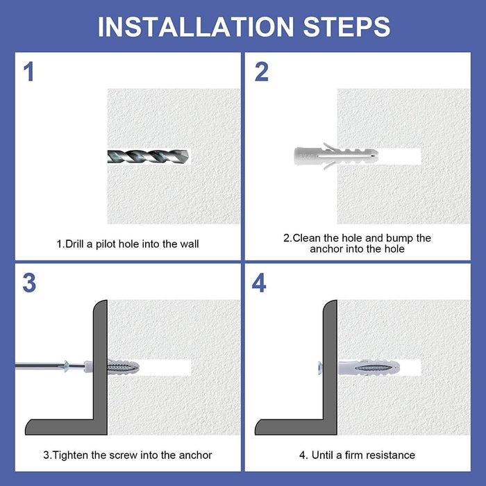 75PC Nylon Nail In Plug Mushroom Head  Anchor Knock Ins 6.5 x 38 / 50 / 65mm