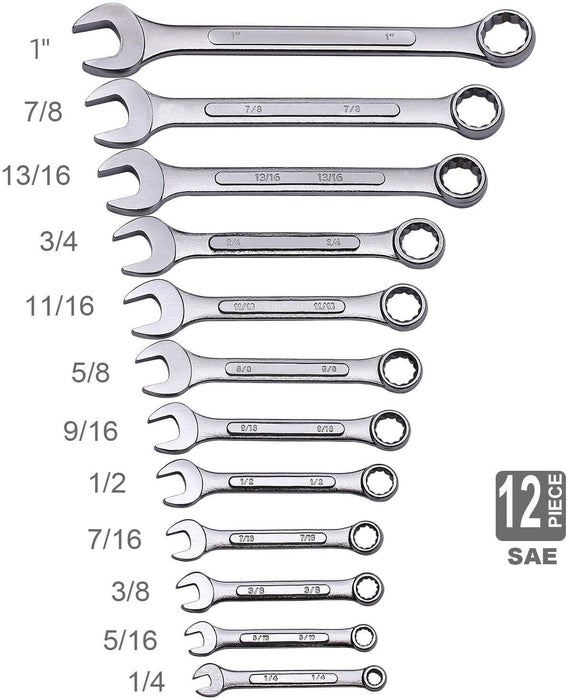 EUROTECH 24Pc Tradesman Quality Spanner Set 8-19mm/5/16-1" Made in Taiwan