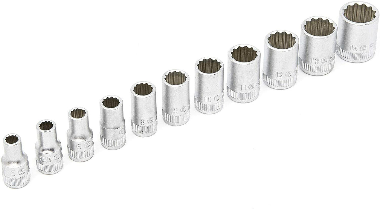 EUROTECH 11pc 1/4" Dr Tradesman Quality Multi Drive Deep Socket Made in Taiwan