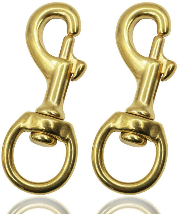 2x Solid Brass Swivel Clip 1-1/4" 32mm  Eye Snap Hook Dog Chain Clip 117mm Long