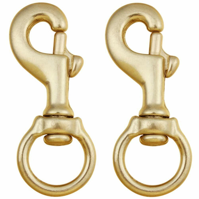 2x Solid Brass Swivel Clip 1-1/4" 32mm  Eye Snap Hook Dog Chain Clip 117mm Long