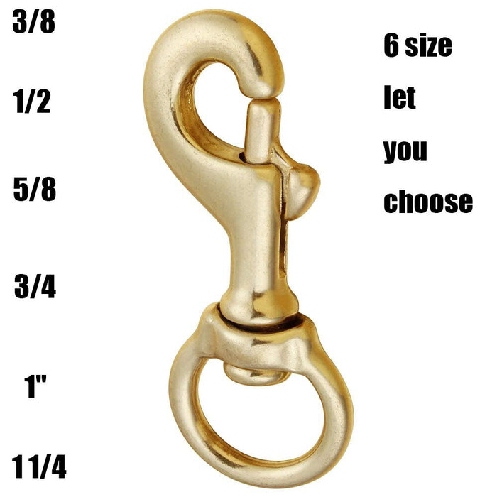 2x Solid Brass Swivel Clip 1-1/4" 32mm  Eye Snap Hook Dog Chain Clip 117mm Long