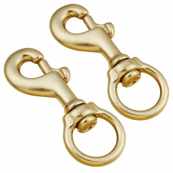 2x Solid Brass Swivel Clip 1-1/4" 32mm  Eye Snap Hook Dog Chain Clip 117mm Long