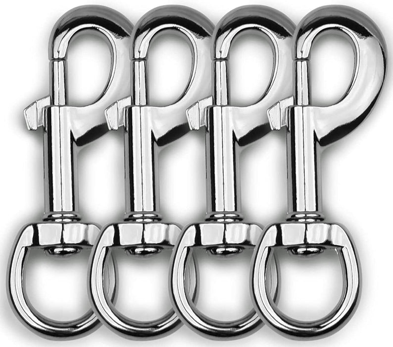 Swivel Eye Snap Chrome 70mm Marine Hook Dog Chain Clip Security Key Ring 10-25mm