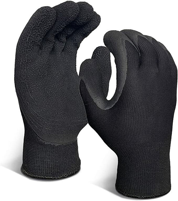 Black Safety Gloves Mechanical Sandy Work Gloves 100% acrylic thinsulate line