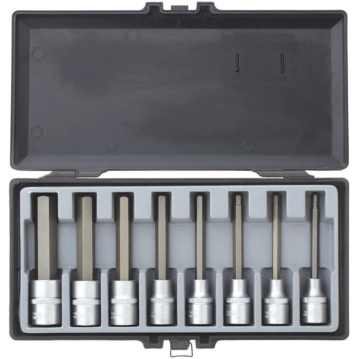 EUROTECH 8PC Tradesman Quality 1/2"Dr Long Inhex Socket Set Made in Taiwan 5-17