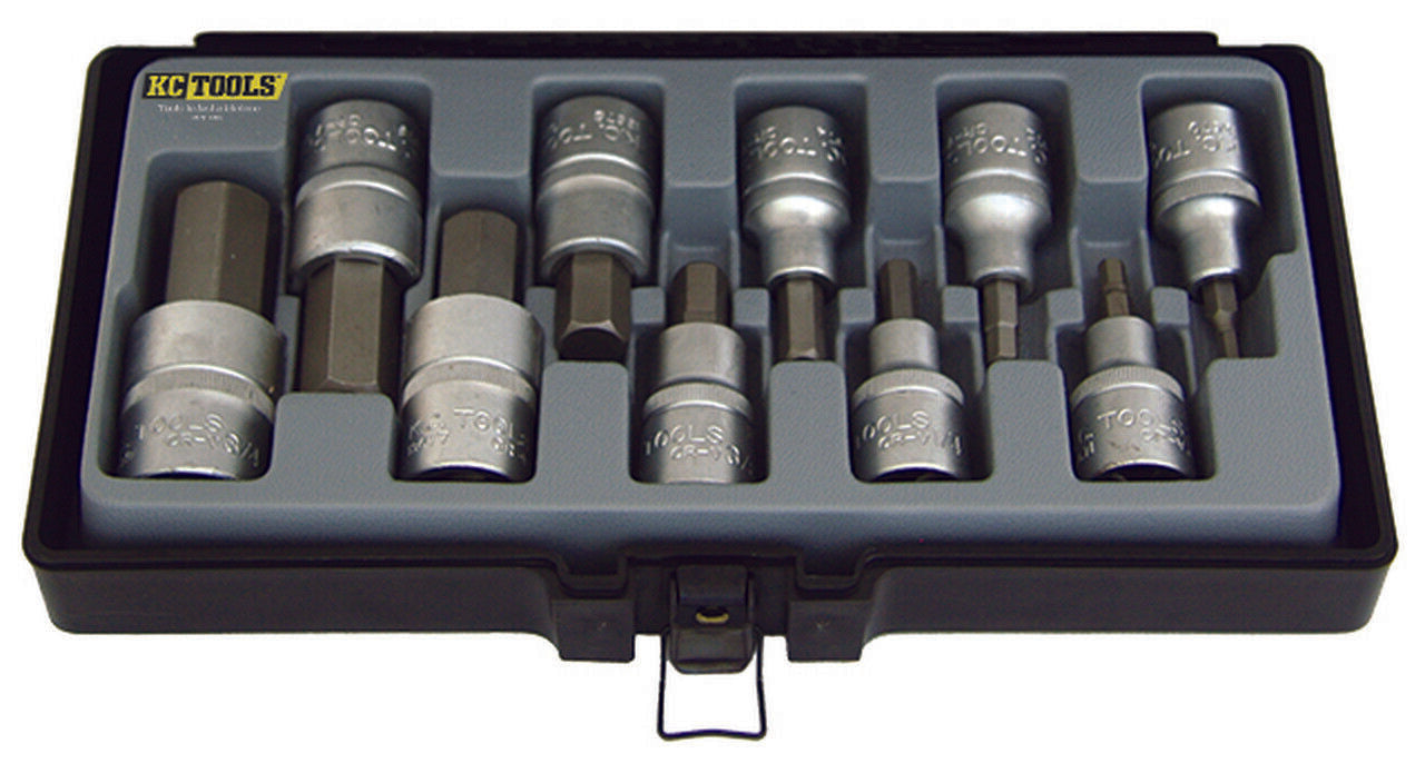 EUROTECH 10PC Tradesman Quality AF 1/2"Dr Long Inhex Socket Set Made in Taiwan