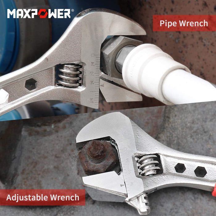 EUROTECH Tradesman Quality  CR/V Steel Adjustable Wrench Made in Taiwan 6-15"