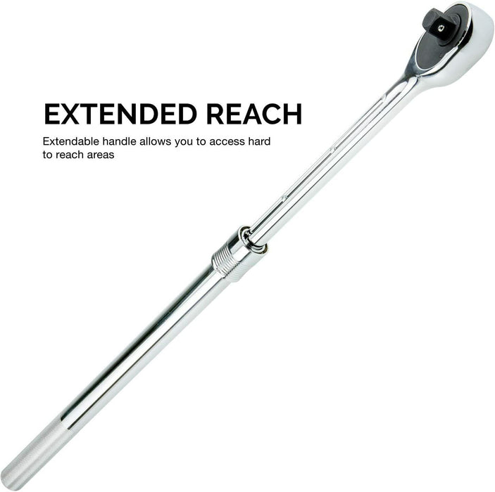 EUROTECH 3/4"Dr Tradesman Quality  Extendable Ratchet Handle Made in Taiwan