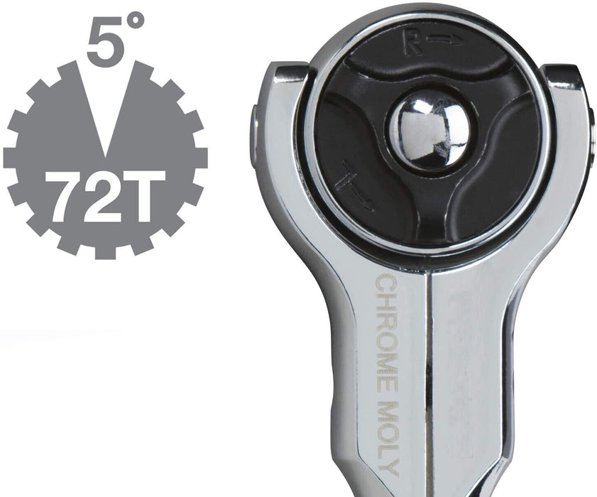 EUROTECH Tradesman Quality 1/4"Dr 72 Teeth  Uniflex Rotating Bent Handle Taiwan