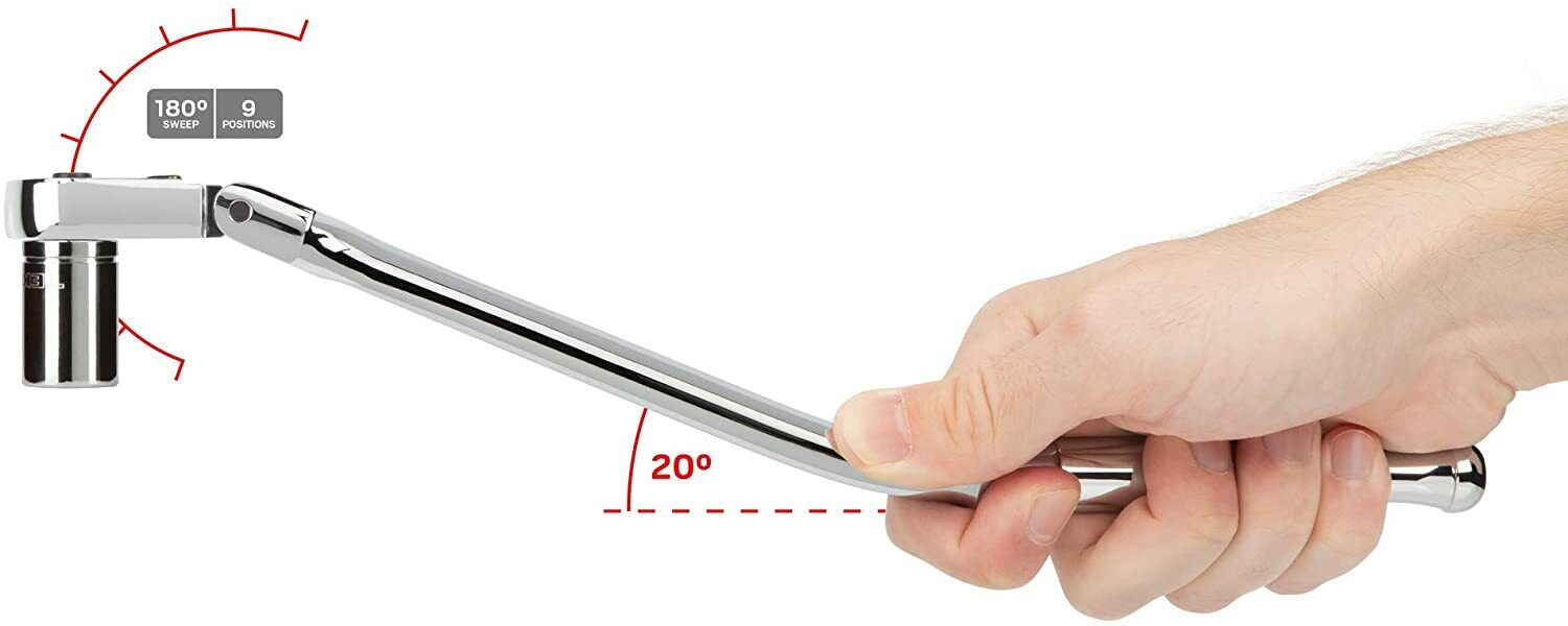 EUROTECH Tradesman Quality 1/4"Dr 72 Teeth  Uniflex Rotating Bent Handle Taiwan