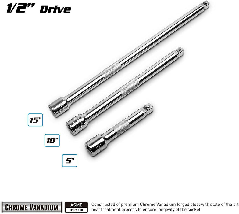 EUROTECH Tradesman 1/4"DR Wobble Bars Ratchet Extension Bar Set Made in Taiwan