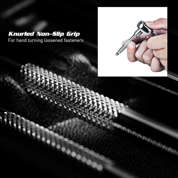 EUROTECH Tradesman 1/4"DR Wobble Bars Ratchet Extension Bar Set Made in Taiwan