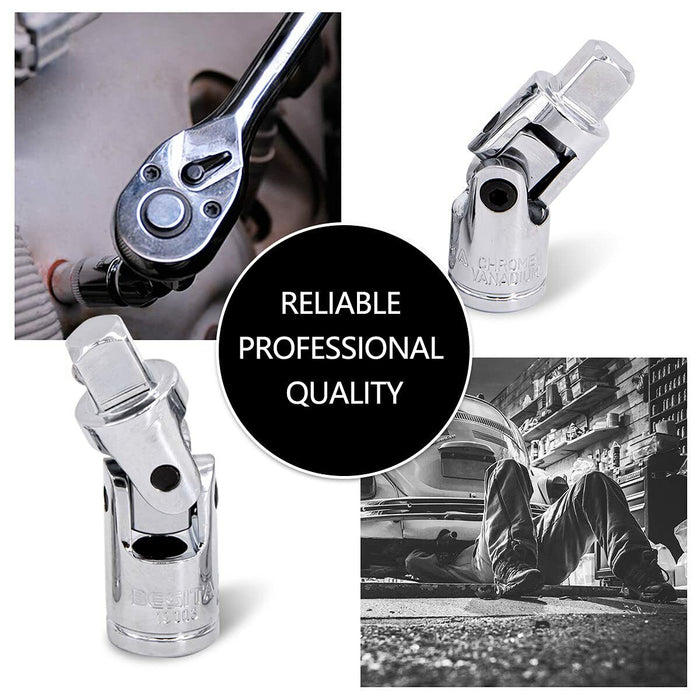 EUROTECH Tradesman Quality 1/4 3/8 1/2" Dr Universal Joint Socket Made in Taiwan