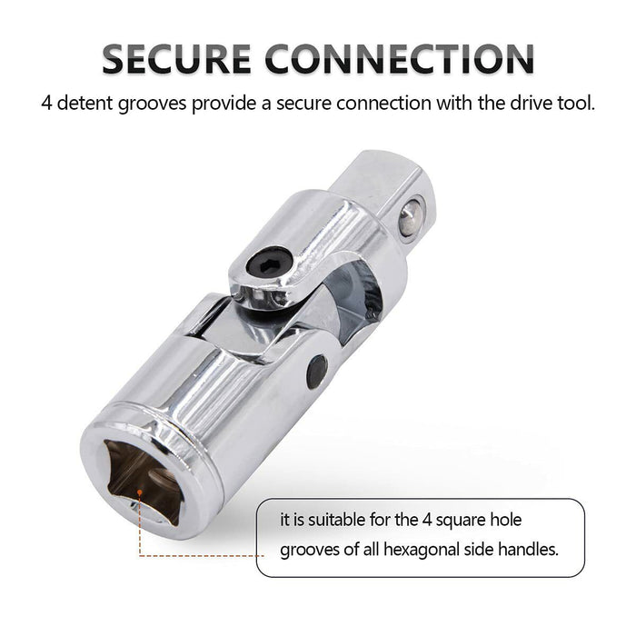 EUROTECH Tradesman Quality 1/4 3/8 1/2" Dr Universal Joint Socket Made in Taiwan