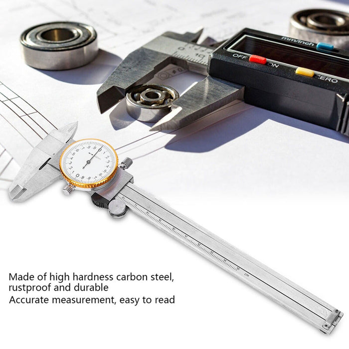 Dial Calipers 0-150 Mm High Precision Stainless Steel Vernier  Measuring Tool
