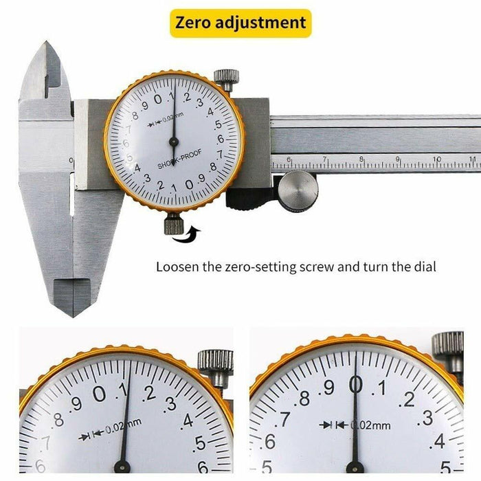 Dial Calipers 0-150 Mm High Precision Stainless Steel Vernier  Measuring Tool