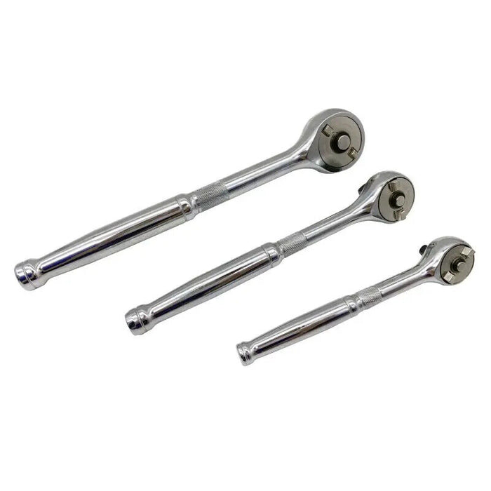 1/4 3/8 1/2 QUICK RELEASE GEARLESS RATCHET HANDLE ZERO TEETH ROUND HEAD 1 Degree - FISHER DISCOUNT