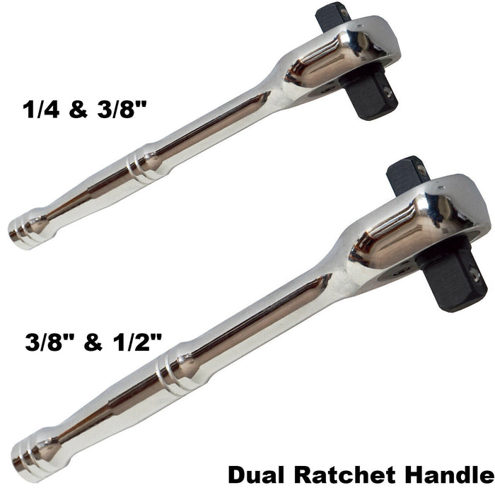Force PRO Quick Release Ratchet handle Double sided 72TH 1/4 & 3/8" 3/8 &1/2"