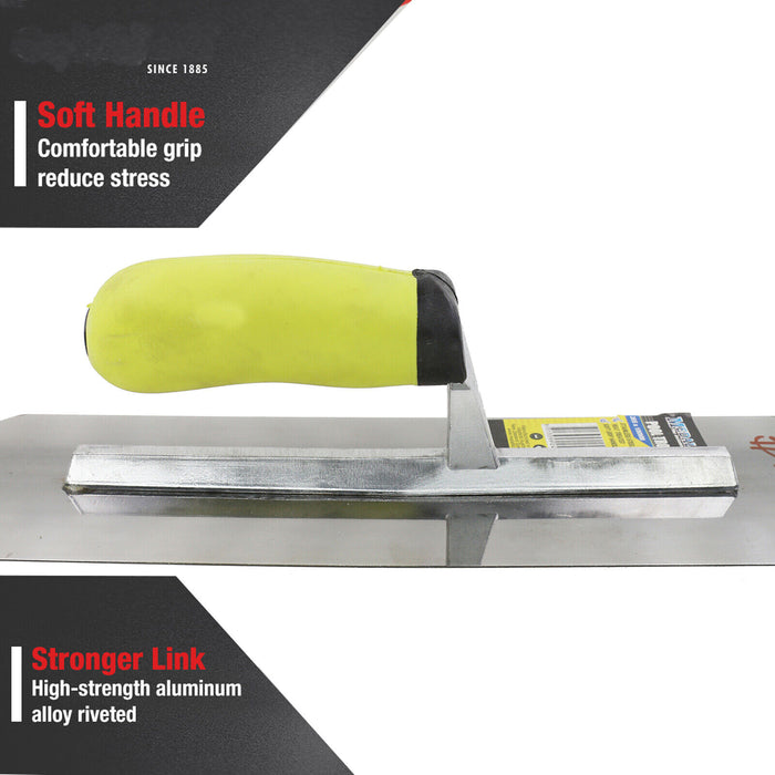 Force PRO Pool Trowel Soft Grip Handle High Stainless Steel Heavy Duty 355x100mm