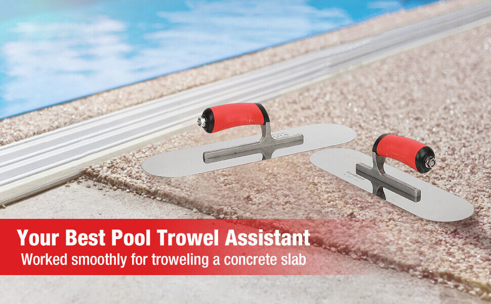 Force PRO Pool Trowel Soft Grip Handle High Stainless Steel Heavy Duty 355x100mm