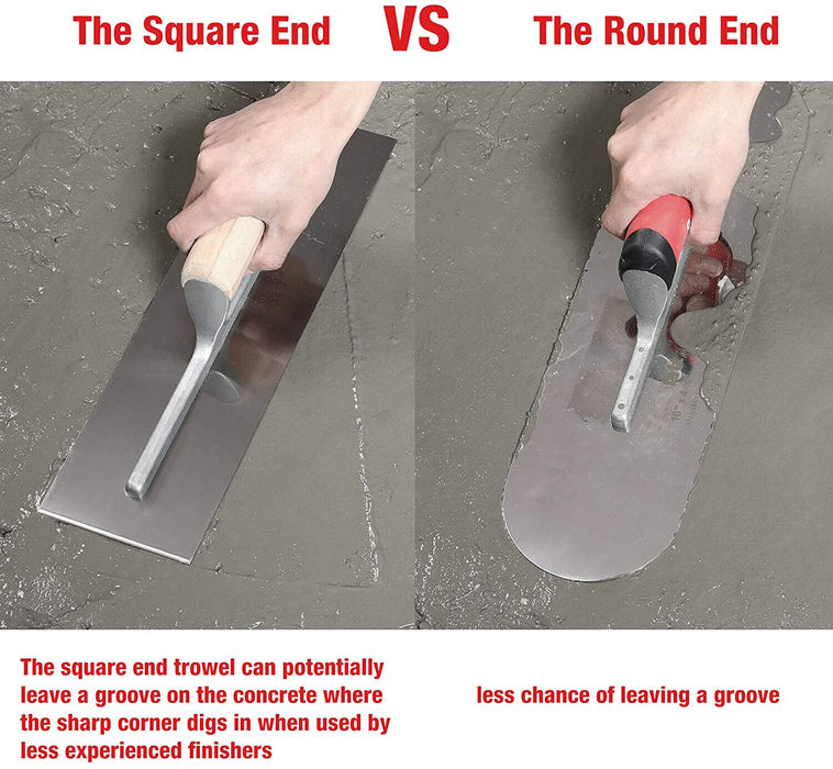 Force PRO Pool Trowel Soft Grip Handle High Stainless Steel Heavy Duty 355x100mm