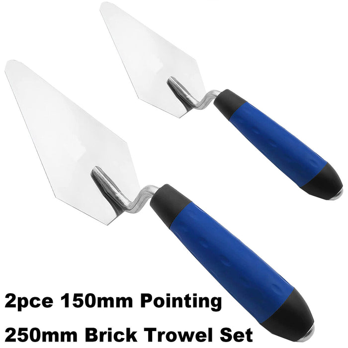 Force PRO 2PC 150mm Pointing & 250mm High Carbon Steel Blade Brick Trowel Set