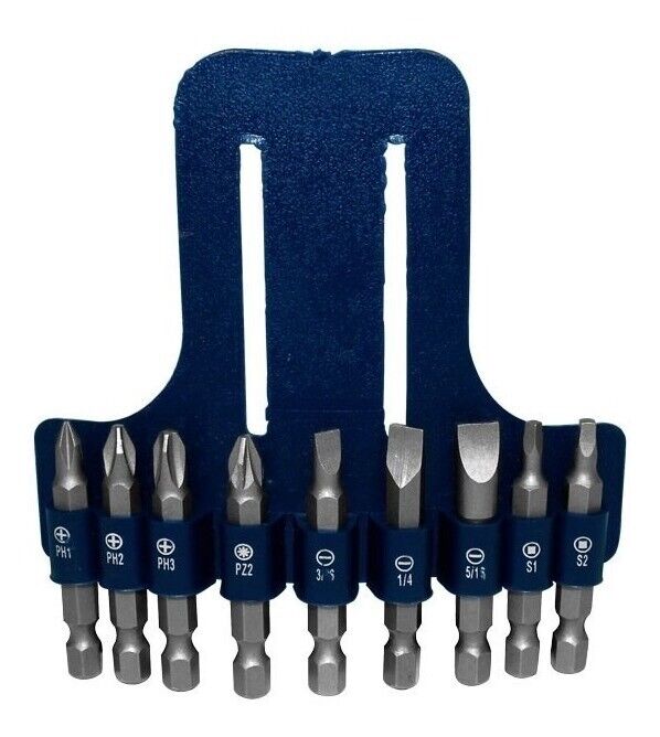 9PC Slotted Phillips Pozzi Double Ended Power Bit Set Screwdriver 65mm Tool Bits