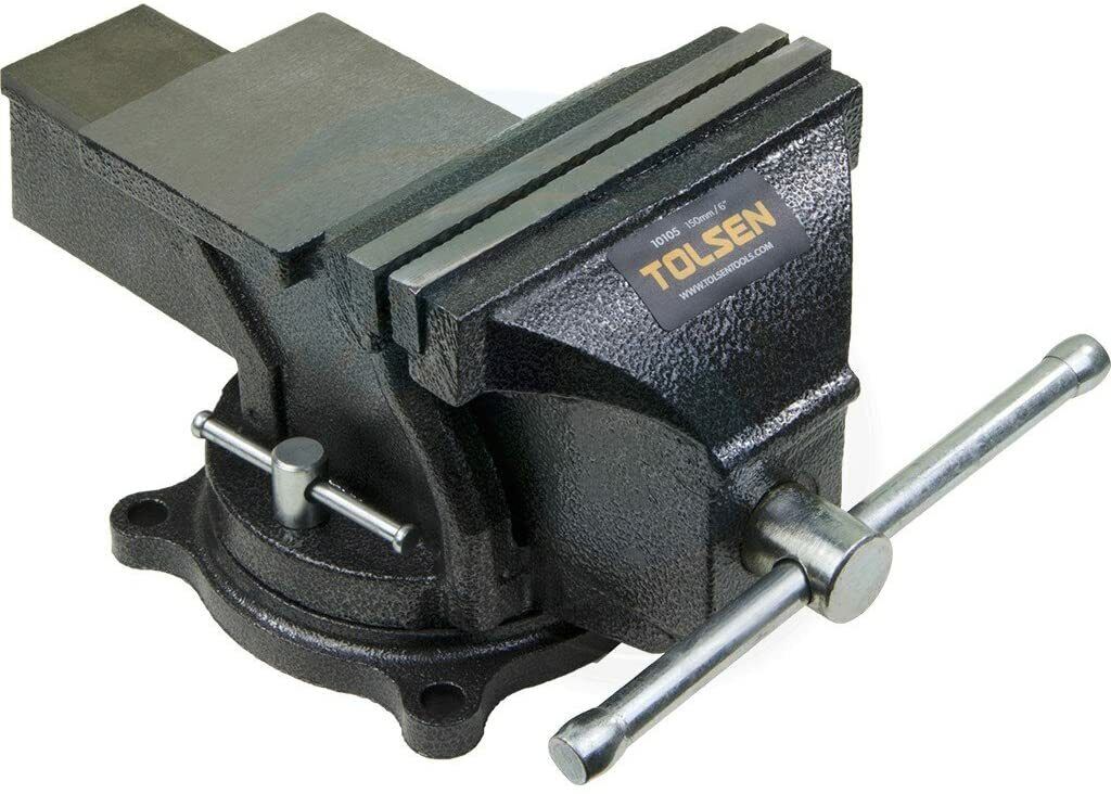 Tolsen Bench Vice Clamp Workbench Vise Anvil Swivel Base Jaw Grip 100/