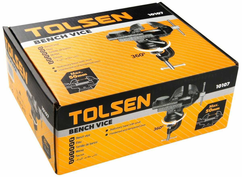 Tolson 50mm HD 360º Swivel Portable Table Bench Vice Clamp Mini Vise Anvil