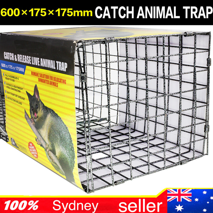 Trap Humane Possum Cage Live Animal Cage Feral Cat Rabbit Hare Rat Bait Rakali N - FISHER DISCOUNT