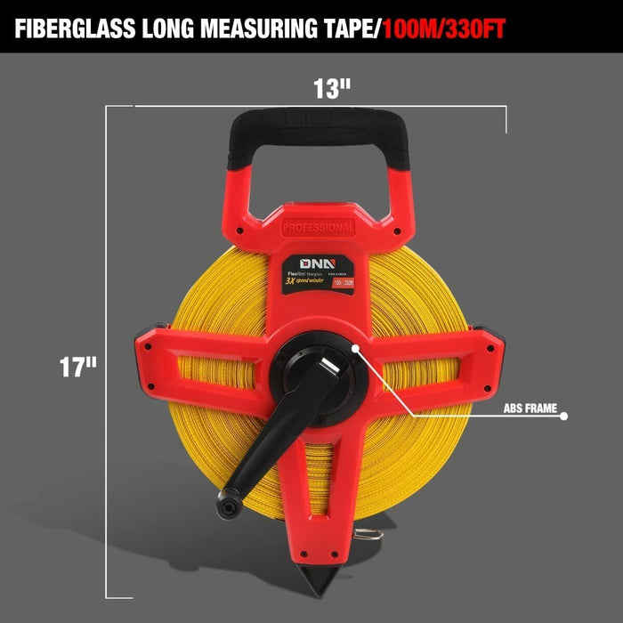 TOP Tape measure 30M 50M 100M Fibreglass Open Reel Measuring Metric Imperial