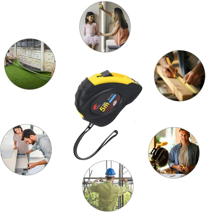 12PC*3M Hi-vis yellow Measuring Rule Tool Retractable Tape Measure Metric