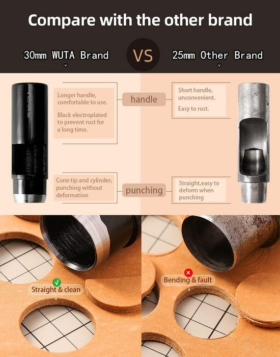 TRAX HOLLOW WAD PUNCH SET GROUND INDUCTION CUTTING EDGES Made in Taiwan 6-25MM