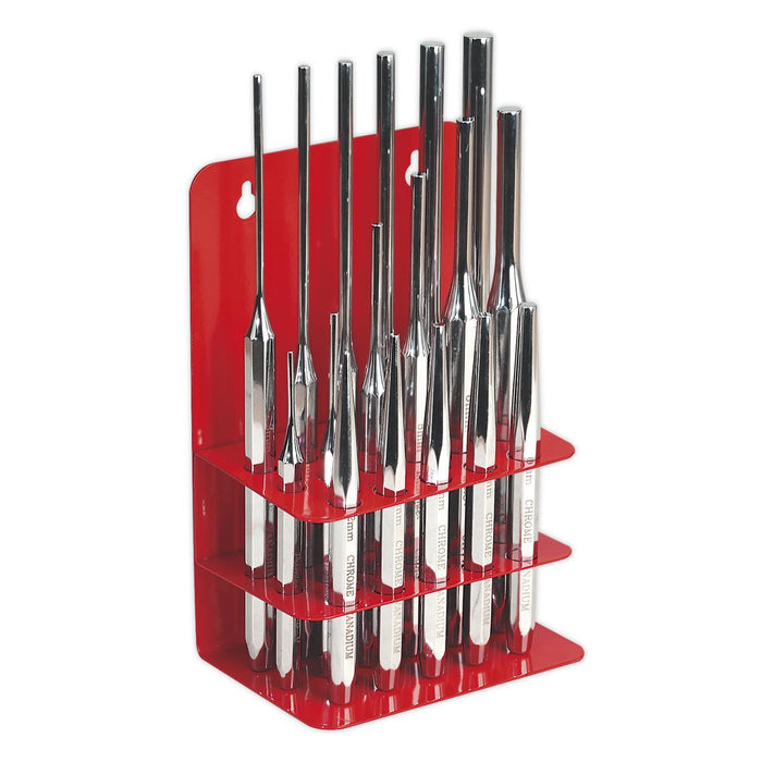 TRAX 17PC Punch Set  Premier Marking Long Pin Storage Stand Made in Taiwan