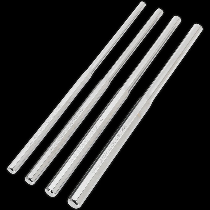 TRAX Extra Long Parallel Pin Punch Set 4 Piece 350mmL Made in Taiwan