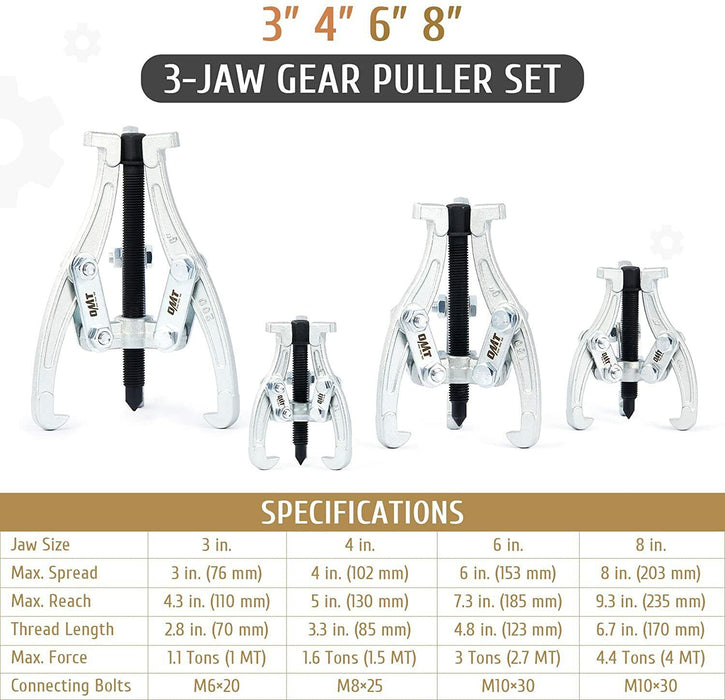 TRAX 2 JAW Bearing Gear Hub Puller Remover Drop Forged Reversible Made in Taiwan