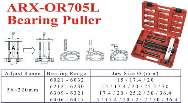 TRAX 3-way Large Ball End/Legs/Plate Ball Ends Bearing Puller Made in Taiwan