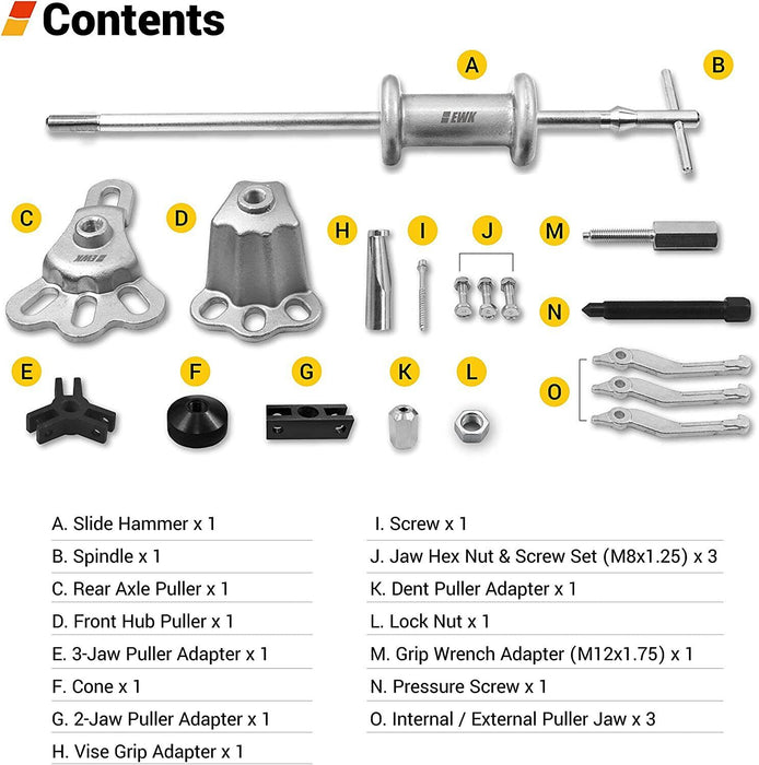 TRAX 13Pc Slide Hammer Puller Tool Pulling Axle Bearing Drive Hubs Made INTaiwan